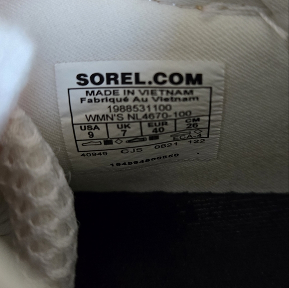 Sorel Women's Explorer Blitz Leisure Lace Sneakers White/Black Size 9 - Picture 5 of 10